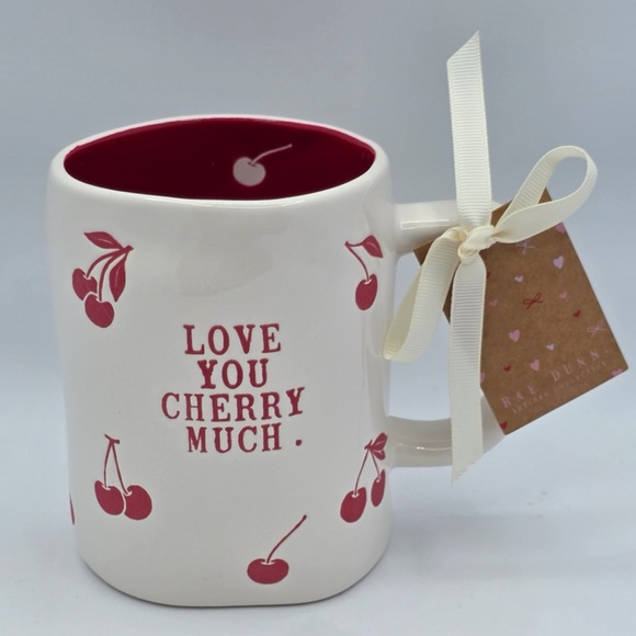 Other - Rae Dunn Valentine's Day LOVE YOU CHERRY MUCH Cherries Mug NEW
